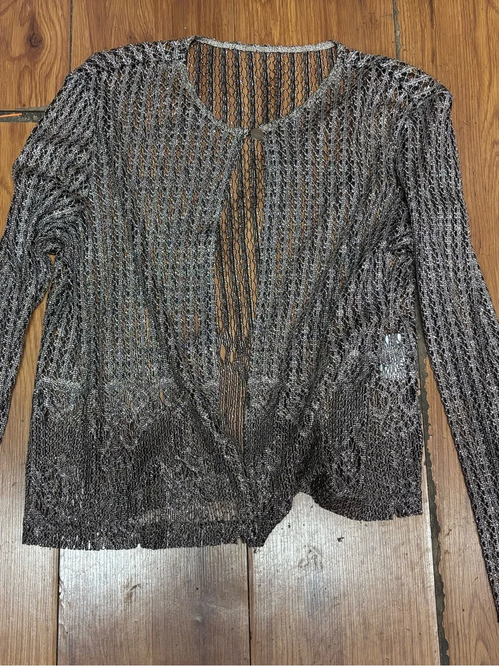 Vintage Jeffrey & Dara Evening 3 Piece Metallic Silver Skirt Set Size 12